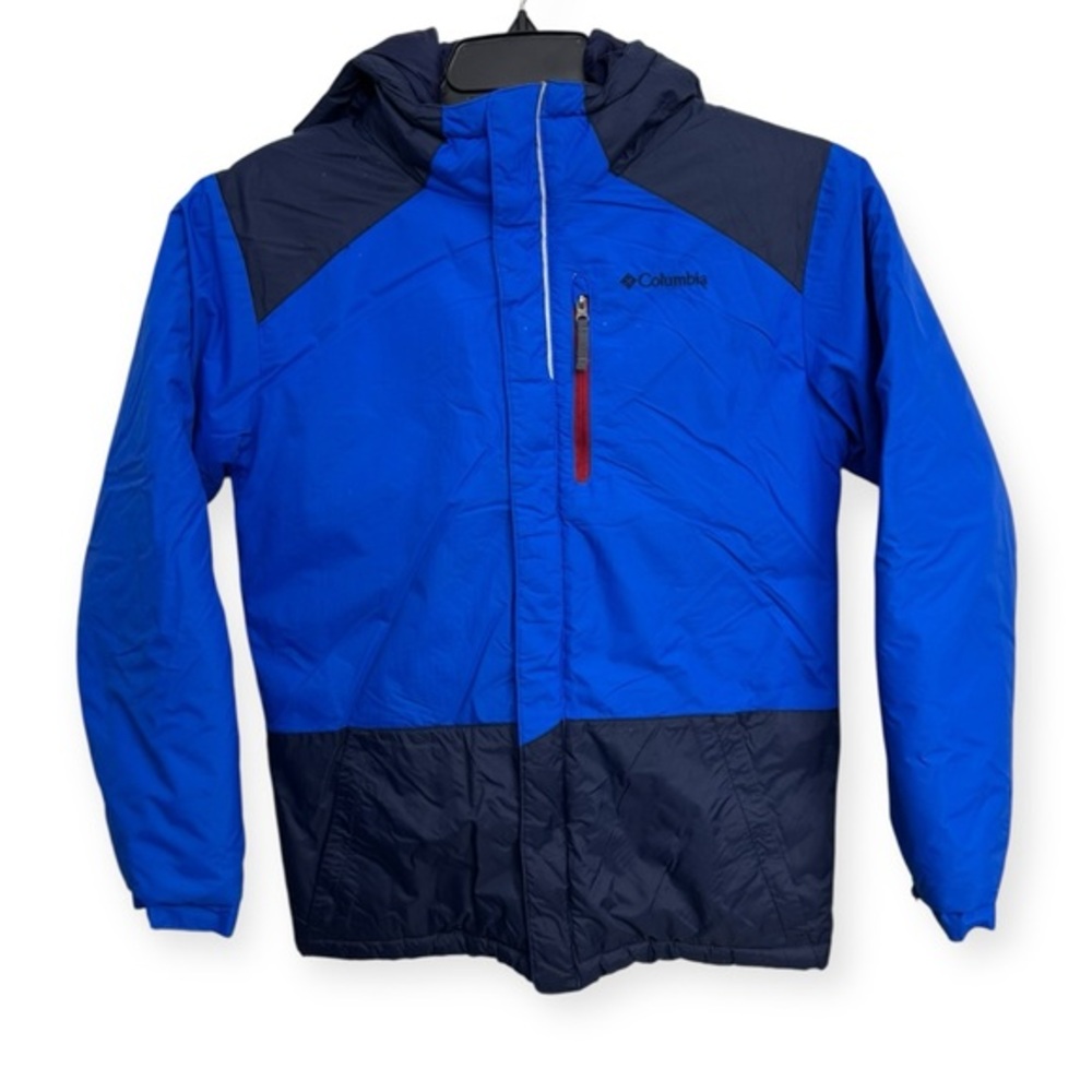 Columbia Blue Puffer Jacket Lightweight Hooded Design